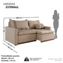 Ver imagem 3 de Sofá Cama Retrátil em Madeira Eucalipto e Linho 200cm Flórida