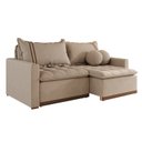 Ver imagem 2 de Sofá Cama Retrátil em Madeira Eucalipto e Linho 200cm Flórida