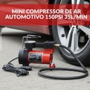 Ver imagem 3 de Mini Compressor de Ar Automotivo 12v Portátil 150 Psi 3 Bicos 35l/min Vermelho Importway Iwmca004vm