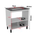 Ver imagem 3 de Balcão de Cozinha Multiuso 75x83,4cm 1 Porta e Nicho Branco Bl3315 Branco