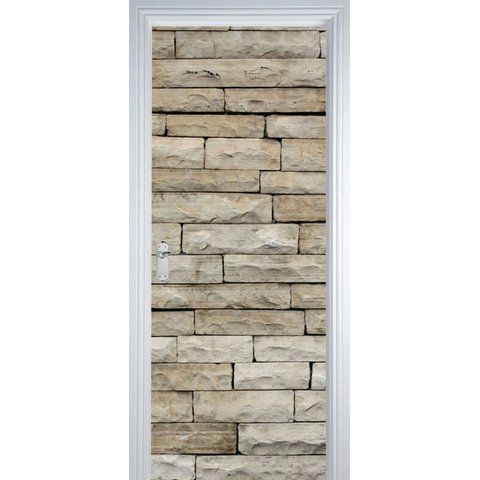 Adesivo de Porta Textura Pedra Clara - P 70x210 cm