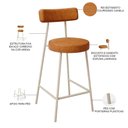 Ver imagem 4 de Kit 06 Banquetas Baixa Cozinha Sala Jantar Bancada Milão Arena L02 Couríssimo Canela - lyam