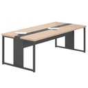 Ver imagem 4 de Mesa Reuniao Escritório 240cm Passa Fio 6 Pessoas Nogueira