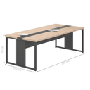 Ver imagem 3 de Mesa Reuniao Escritório 240cm Passa Fio 6 Pessoas Nogueira