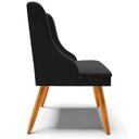 Ver imagem 6 de Poltrona Decorativa Pés Palito de Madeira Firenze Veludo Preto/Natural - Gran Belo