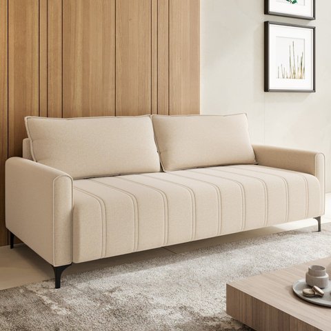 Sofá Living 3 Lugares 2,05m Pés de Ferro Henry