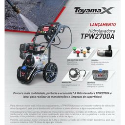 Lavadora de Alta Pressão 2700 Psi 7,5 Hp Toyama - 2 Lavadora de Alta Pressão 2700 Psi 7,5 Hp Toyama - 2