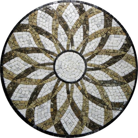 Piso em Mosaico Romano Vortice 80cm