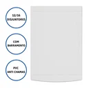 Ver imagem 2 de QUADRO DISTRIBUIÇÃO EMBUTIR 12/16 DISJUNTORES C/BARR. TIGRE	