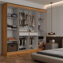 Ver imagem 2 de Guarda-roupa Casal Artemis 8 Portas 2 Gavetas Cinamomo/off White - Panorama Móveis