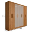 Ver imagem 4 de Guarda-roupa Casal Artemis 8 Portas 2 Gavetas Cinamomo/off White - Panorama Móveis