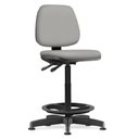 Ver imagem 1 de Cadeira Caixa Alta Giratória Estofada Work F02 Crepe Cinza - Lyam Decor