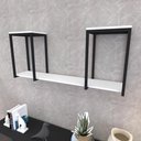 Ver imagem 1 de Prateleira Industrial Suspensa Estante Parede Nicho Branco Cozinha Escritorio Sala Quarto Infantil