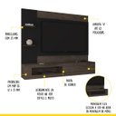 Ver imagem 2 de Painel Home Tv até 65 Polegadas 183 X 109 Cm Estoril Mdp Coffee Preto - Clicklar