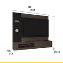 Ver imagem 3 de Painel Home Tv até 65 Polegadas 183 X 109 Cm Estoril Mdp Coffee Preto - Clicklar