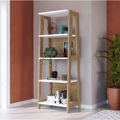 Estante Trend com 4 Nichos - Hanover/Off White