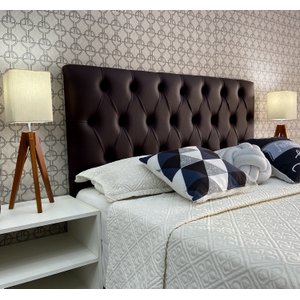 Cabeceira Queen 160 Cama Box Luna Capitone Marrom Corano com Pés Rbl