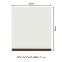 Ver imagem 2 de Armário Aéreo Madesa Reims 60 cm 1 Porta Branco Cor:Branco