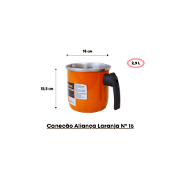Canecão Aliança Colorido Nº 16 Rizzolar - Praticidade e Elegância em sua Cozinha Laranja - 5
