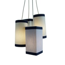 Lustre Pendente Quarto de Bebê Bordas Azul Marinho - 1 Lustre Pendente Quarto de Bebê Bordas Azul Marinho - 1