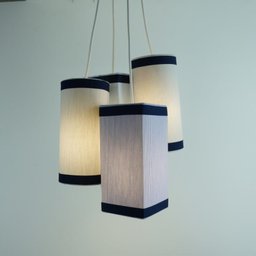 Lustre Pendente Quarto de Bebê Bordas Azul Marinho - 2 Lustre Pendente Quarto de Bebê Bordas Azul Marinho - 2