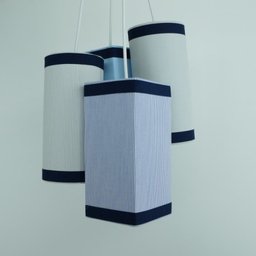 Lustre Pendente Quarto de Bebê Bordas Azul Marinho - 3 Lustre Pendente Quarto de Bebê Bordas Azul Marinho - 3