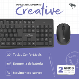 Combo sem Fio Creative Preto Viper Pro Office Vo203 - 3