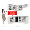Ver imagem 6 de Armário de Cozinha Completa de Canto 349cm Branco Preto Glamy Madesa 02