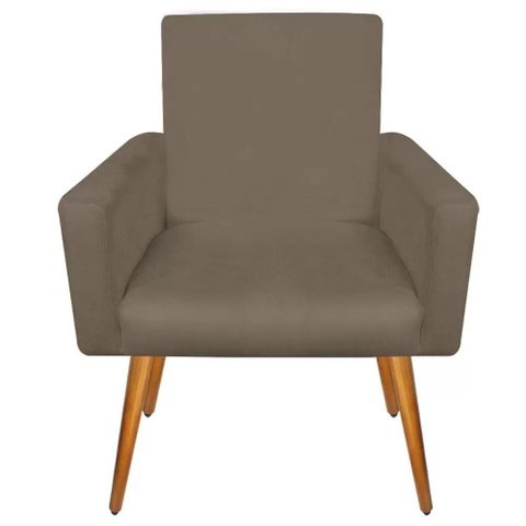 Poltrona Decorativa Nina Sala e Escritório Suede Cappucino