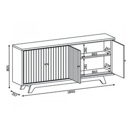 Buffet de Sala Jantar Brise 4 Portas Off White - DJ Móveis - 2
