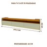Rack Para Tv 70 Polegadas Off White Naturale 220cm Viego Shop Jm - 4