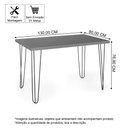 Ver imagem 3 de Mesa de Jantar Retangular 130x80cm 4 Lugares Hairpin MDF Base de Ferro Noronha - Straub Web