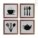 Ver imagem 1 de Kit 4 Quadros Decorativos para Cozinha:tabaco