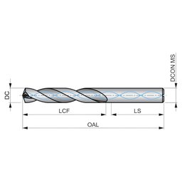 Broca Force X 5×d com Refrigeração Interna Med 0.7008 Inch Din 6537l R453 - 2