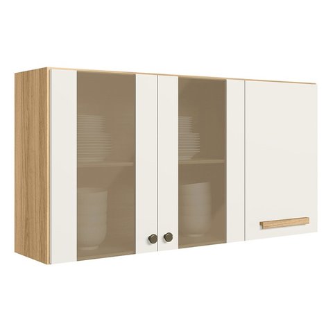 Armario Aereo 3 Pt 120 Cm 16982 Freijo Off White Cristal Nicioli