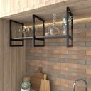 Ver imagem 2 de Prateleira Industrial Suspensa Teto Cozinha pratileira prateleira mdf nicho industrial nichos para