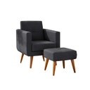 Ver imagem 3 de Kit Poltrona Decorativa com Puff Pequim Veludo Matrix Cor:veludo Cinza