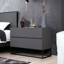 Ver imagem 1 de Mesinha Lateral de Cabeceiro Modelo Eros 60cm Variedade de Cores com Base Metalon Preto:cinza