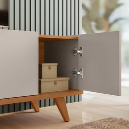 Rack Brazos para Tv até "75 4 Portas - Colibri - Off White Matte / Frejo - 6