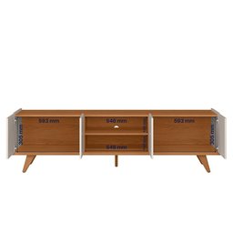 Rack Brazos para Tv até "75 4 Portas - Colibri - Off White Matte / Frejo - 9