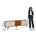 Ver imagem 6 de Rack Brazos para TV até 75 Polegadas 4 Portas Off White Matte/Freijó Colibri Decor