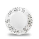 Ver imagem 2 de Jogo 2 Prato Raso de Vidro Branco Flores Cinza Flowers Grey 26cm em Casa Tem