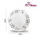 Ver imagem 3 de Jogo 2 Prato Raso de Vidro Branco Flores Cinza Flowers Grey 26cm em Casa Tem