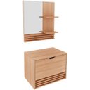 Ver imagem 1 de Kit Gabinete e Espelheira de Banheiro 60 Cm Sâmia Amêndoa