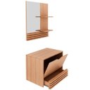 Ver imagem 2 de Kit Gabinete e Espelheira de Banheiro 60 Cm Sâmia Amêndoa
