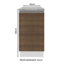 Ver imagem 3 de Balcão Armário de Cozinha 40 cm 1 Porta Branco/Rustic Glamy Madesa