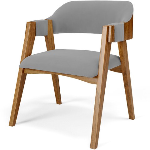 Cadeira para Sala de Jantar e Estar Living Estofada Suran L02 Suede Cinza - Lyam Lyam Decor