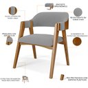 Ver imagem 5 de Cadeira para Sala de Jantar e Estar Living Estofada Suran L02 Suede Cinza - Lyam Lyam Decor