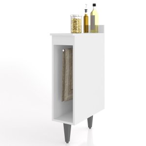 Balcao Porta Pano Prato Deslizante 20 Cm Madeira Cozinha Mdp Cor:branco
