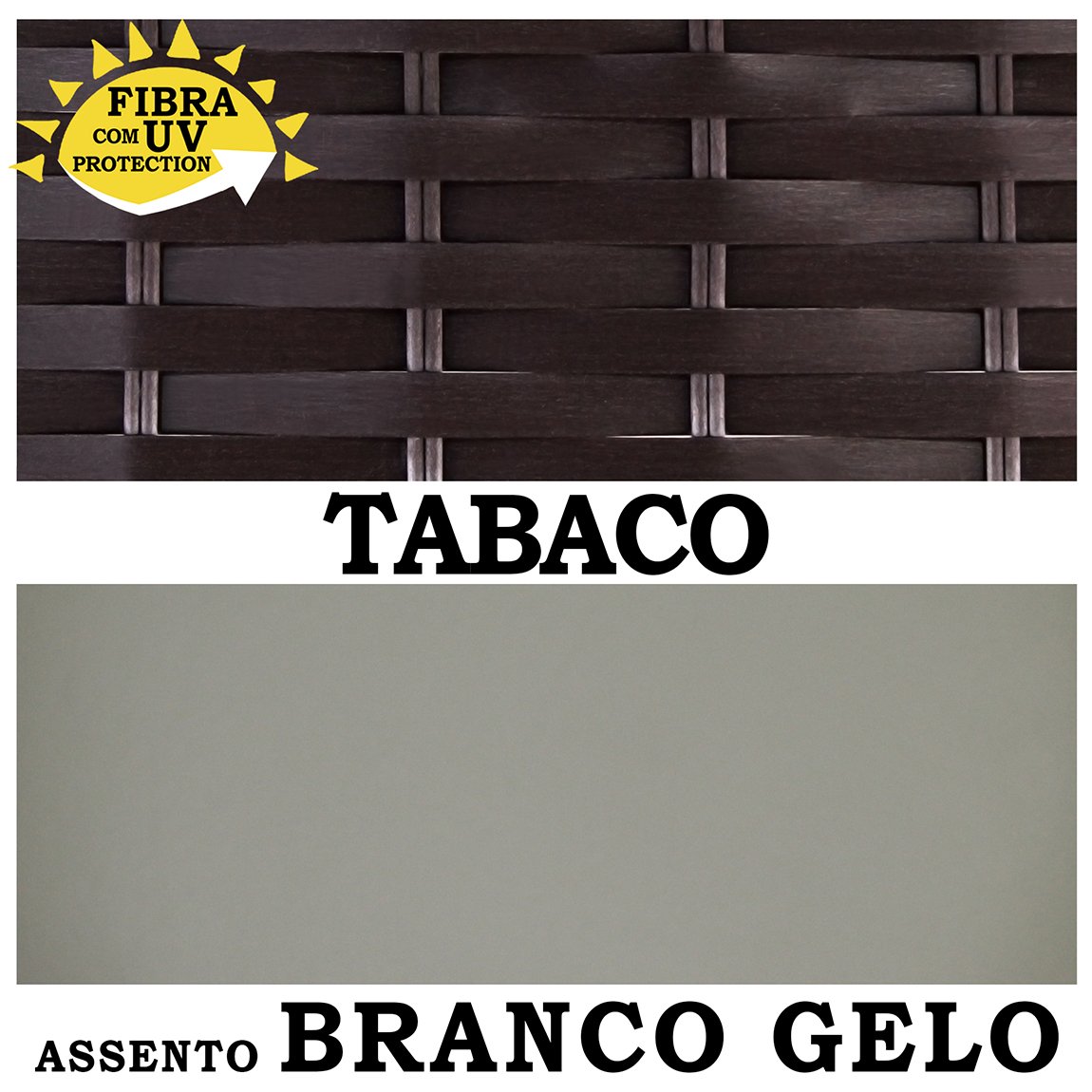 Conjunto 2 Poltronas 1 Namoradeira e Mesa Assento Estofado - Branco Gelo Tabaco - Classe A - 4